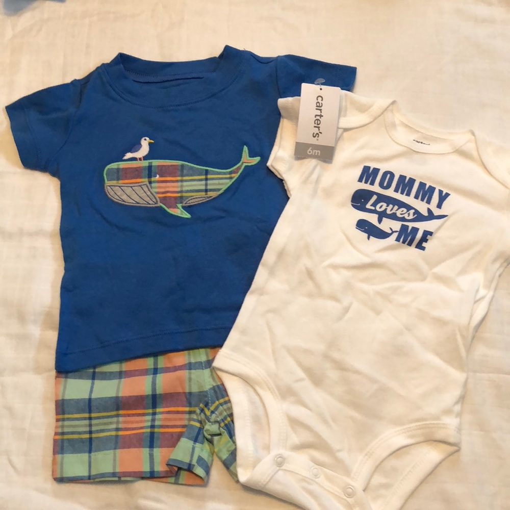 Baby boy whale outfit bundle